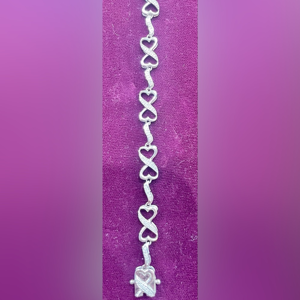 Sterling Silver Infinity bracelet with diamonds